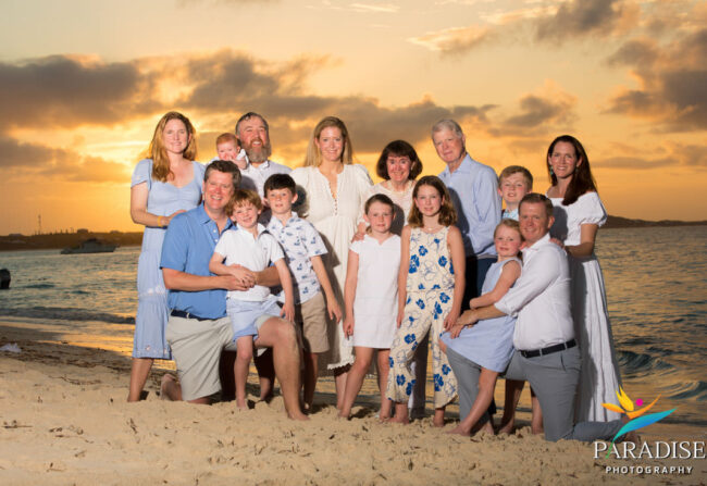 family portrait at sunset