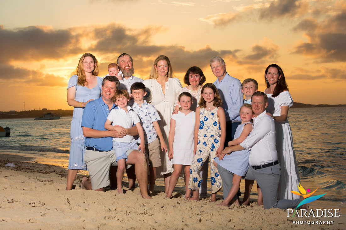family portrait at sunset