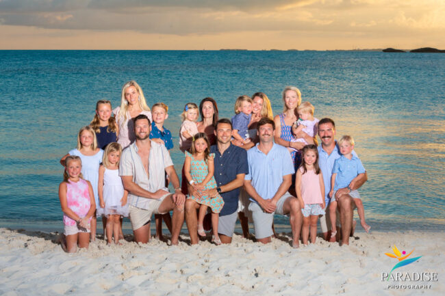 01 Emara Estate Family Portrait large family portrait at sunset on the beach