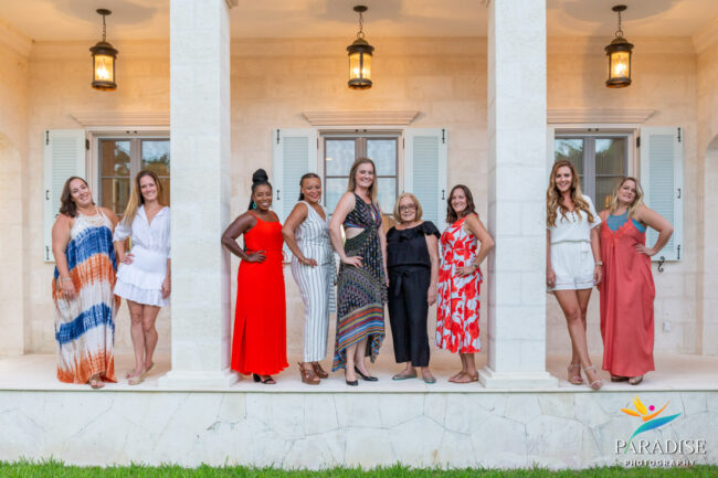 01 Amazing Grace Villa Turks and Caicos group of ladies on villa patio