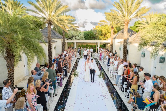 drone of wedding ceremony at the palms resort