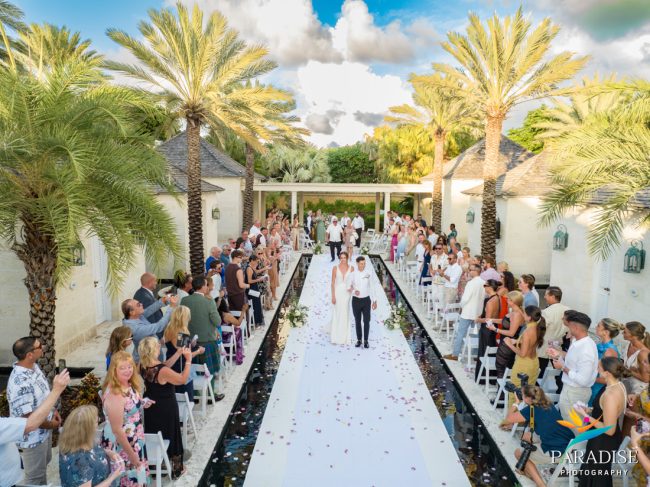 075 Palms Resort Wedding Turks and Caicos drone of wedding ceremony at the palms resort