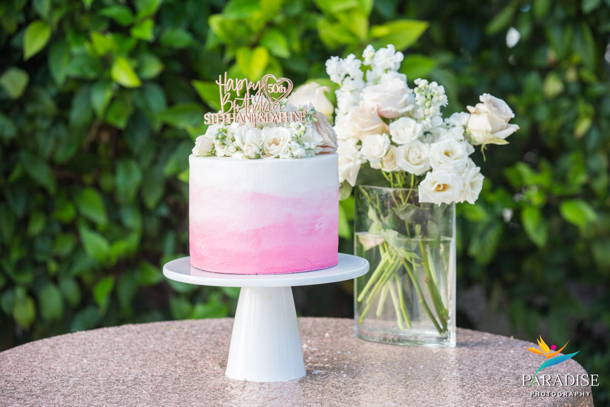 birthday cake with flowers