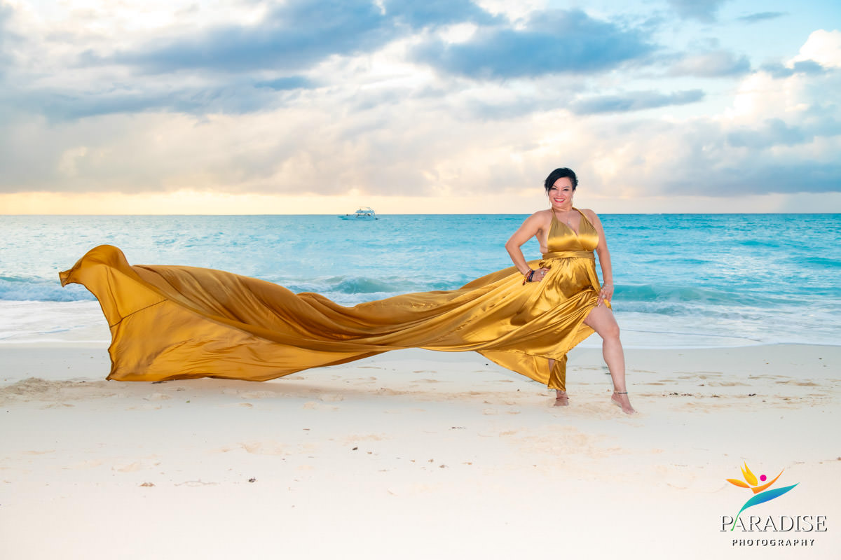 dress blowing in wind on birthday