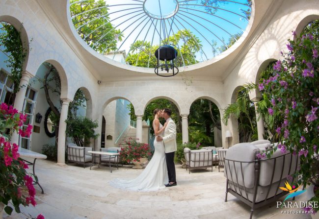 bride and groom on wedding day