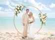 husband and wife shore club wedding on the beach