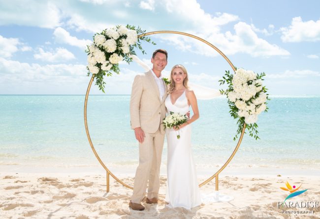 husband and wife shore club wedding on the beach