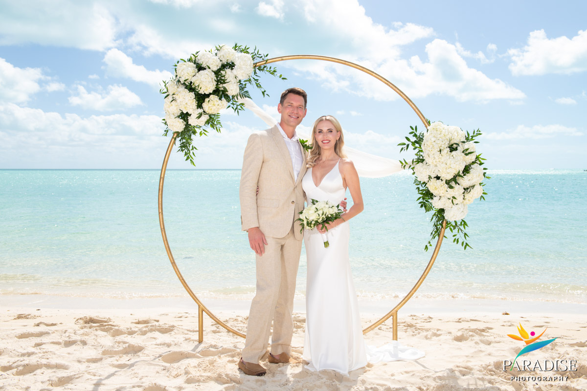 husband and wife shore club wedding on the beach