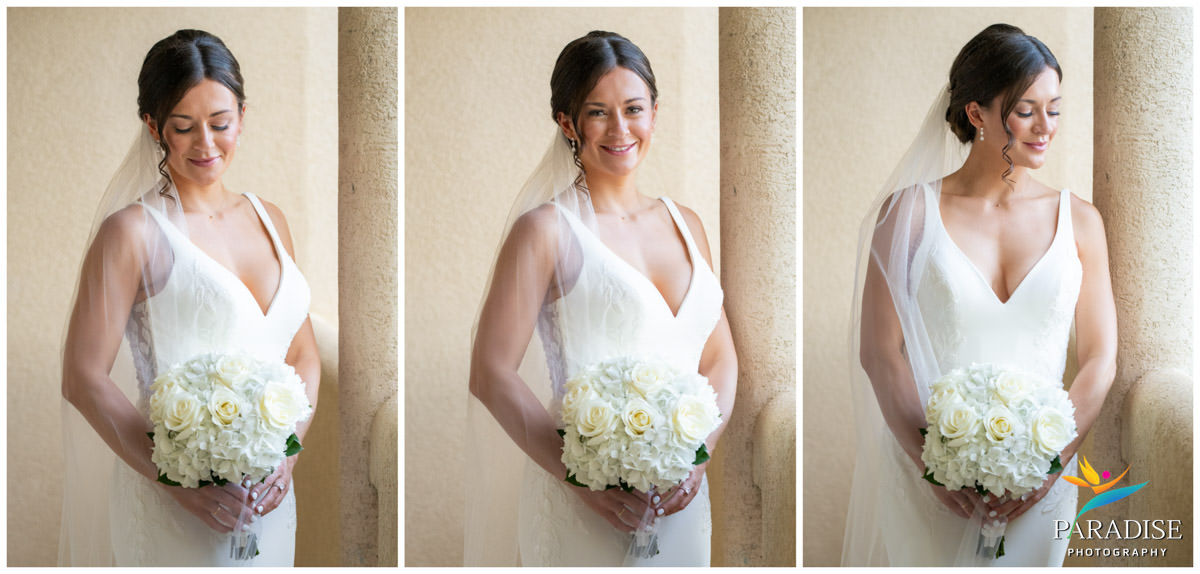 collage of bride on wedding day