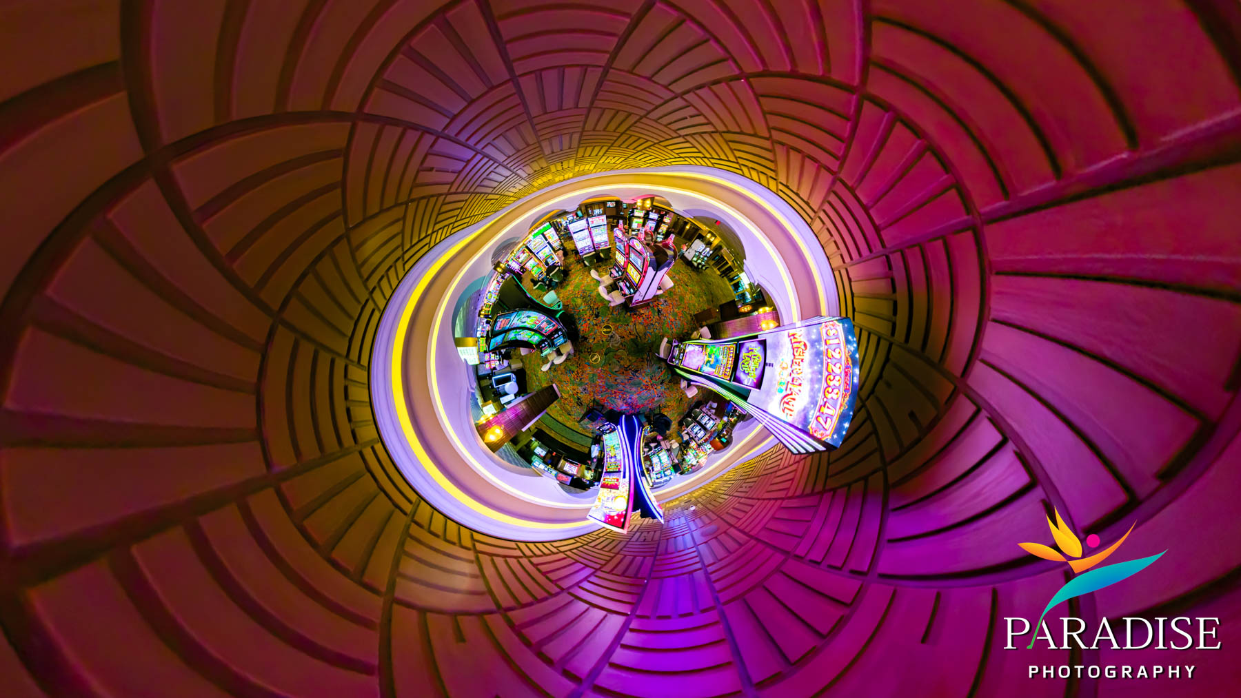 Pink neon 360 panorama