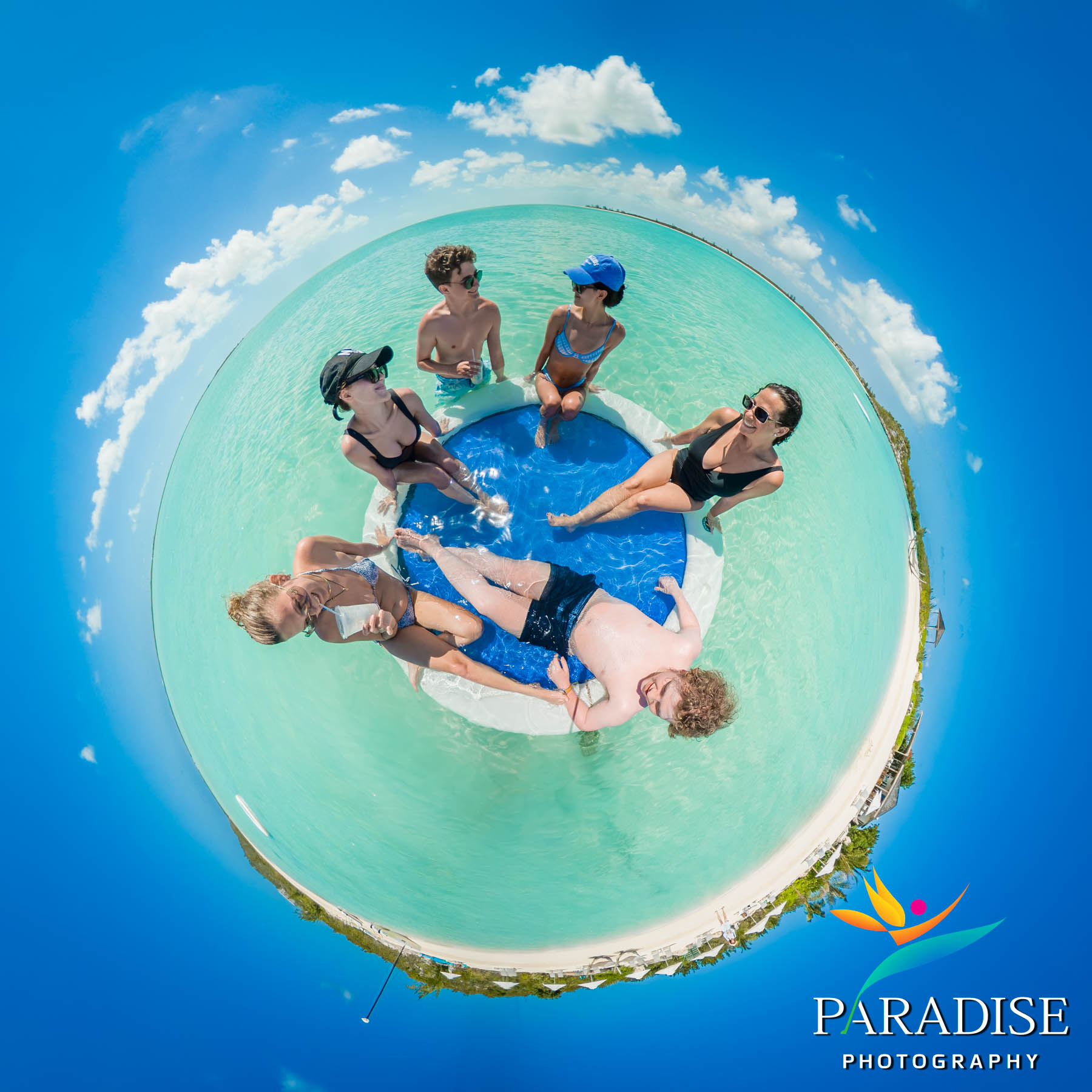 Tiny planet group portrait