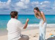 Woman in white dress beach portrait at Grand Turk Island Turks and Caicos engagement photography