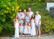 Extended family vacation portrait in the gardens at Beach Enclave, Turks and Caicos family photos