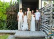 Full family group portrait at a tropical doorway, Turks and Caicos family photography session
