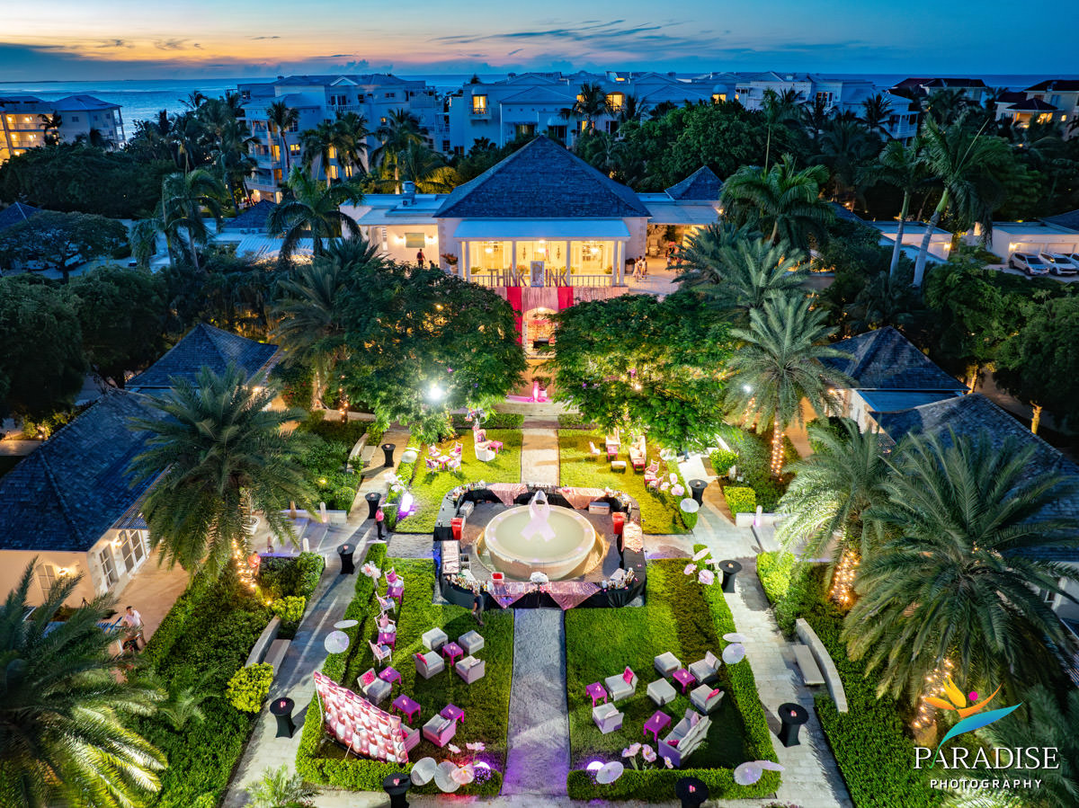 Turks and Caicos event photographer aerial drone resort courtyard sunset